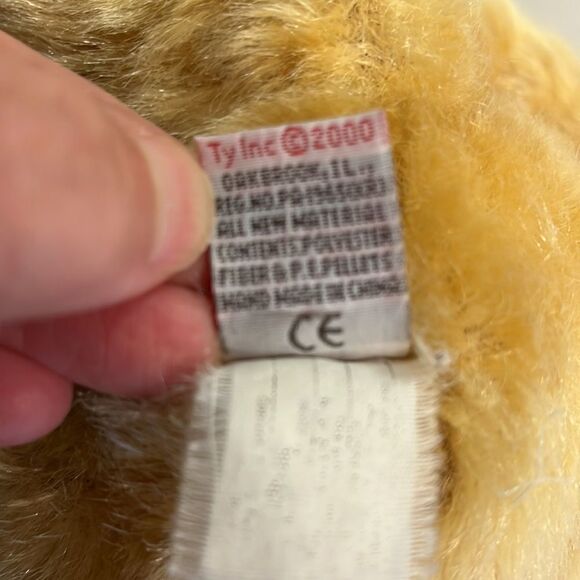 Ty Classic 2000 Jeeves Teddy Bear 13" Golden Plush With Colorful Nose . - Picture 9 of 9